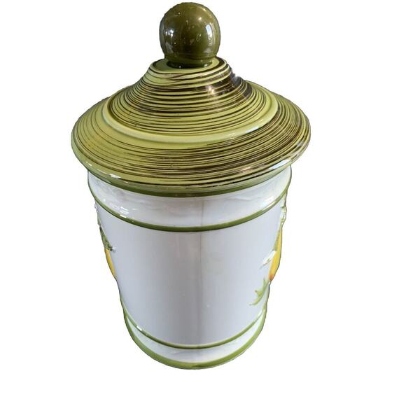 Retro Cookie Jar 1960’s 70's Apple Pear Design Art Deco Kitchen Decor Fruit MCM - Picture 6 of 16